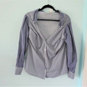 Blue and White Striped Blouse HM size 14